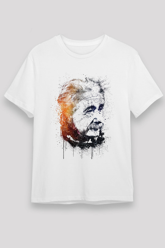 Einstein Beyaz Unisex Tişört T-Shirt - TişörtFabrikası