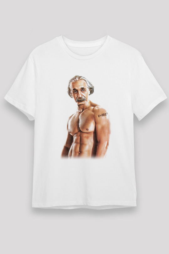 Einstein Beyaz Unisex Tişört T-Shirt - TişörtFabrikası