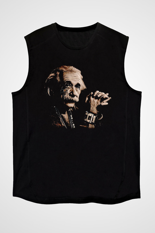 Einstein Siyah Unisex Kolsuz Tişört