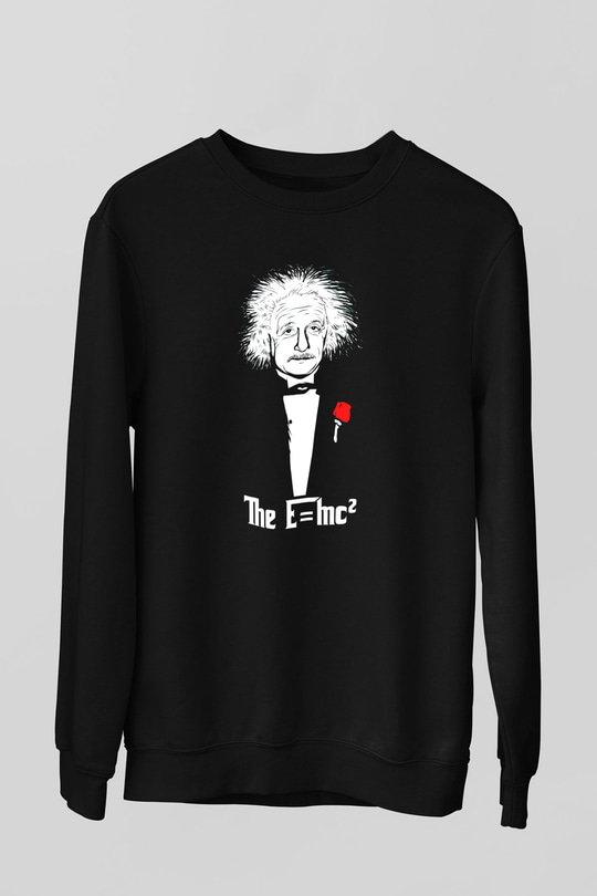 Einstein Siyah Unisex Sweatshirt