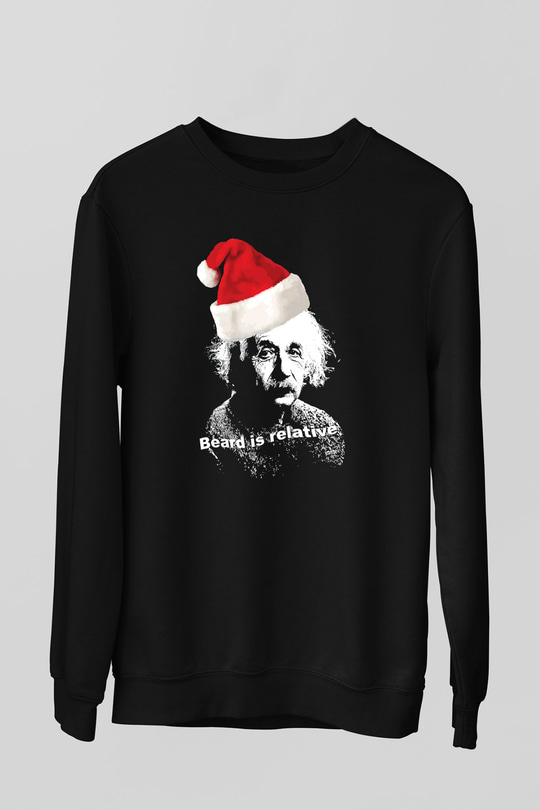 Einstein Siyah Unisex Sweatshirt