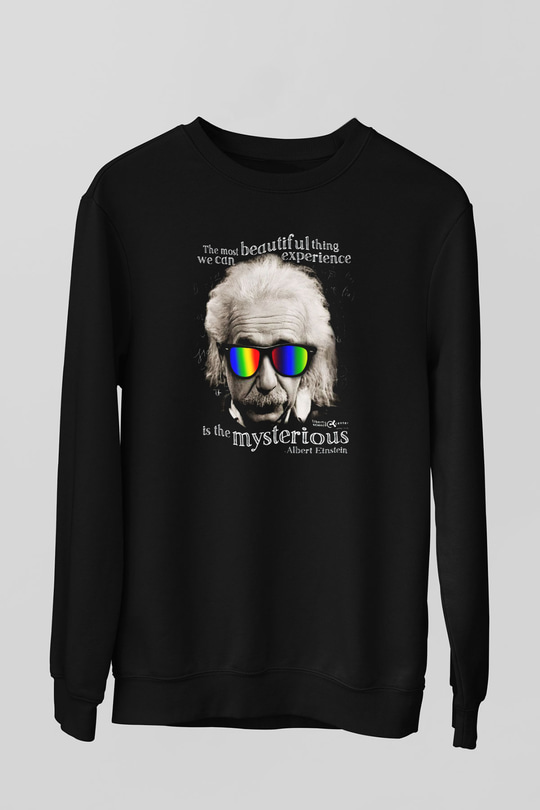 Einstein Siyah Unisex Sweatshirt