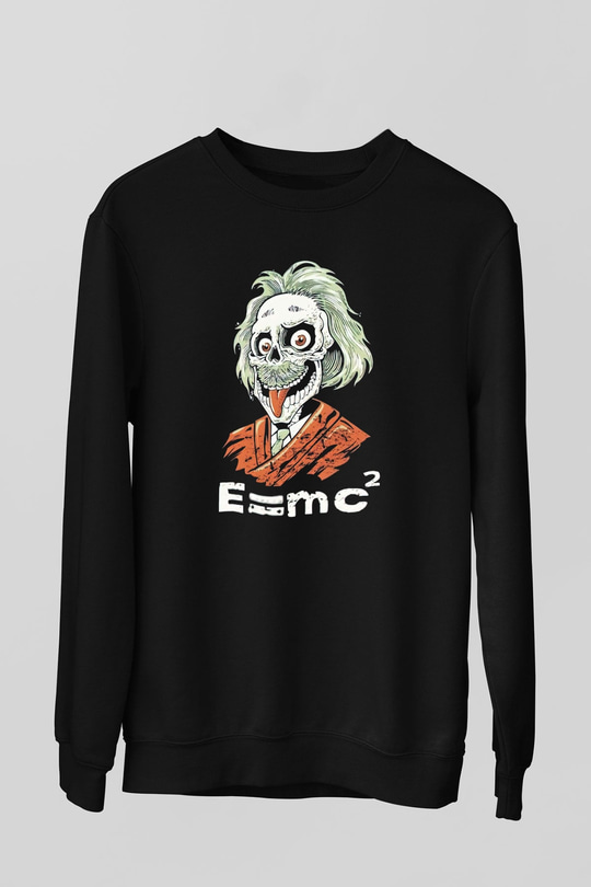 Einstein Siyah Unisex Sweatshirt