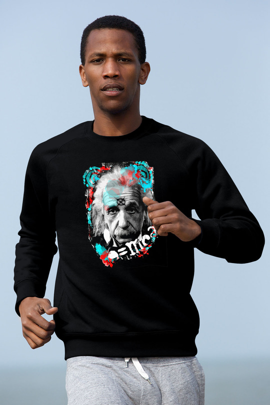 Einstein Siyah Unisex Sweatshirt
