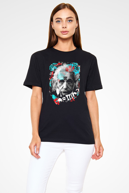 Einstein Siyah Unisex Tişört T-Shirt - TişörtFabrikası