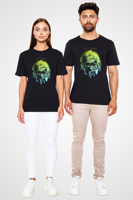 Einstein Siyah Unisex Tişört T-Shirt - TişörtFabrikası