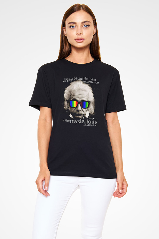Einstein Siyah Unisex Tişört T-Shirt - TişörtFabrikası