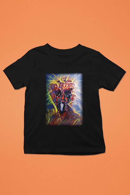 Ekspresyonizm Baskılı Siyah Unisex Çocuk Tişört