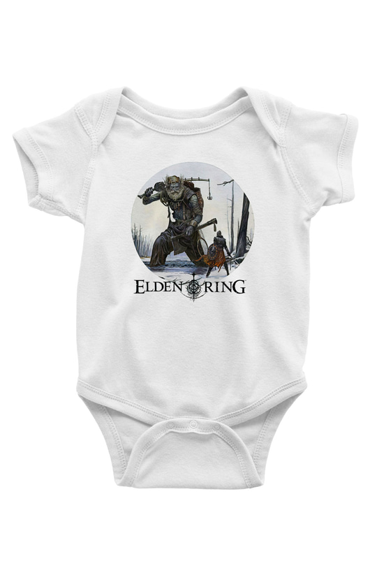 Elden Ring Baskılı Beyaz Unisex Bebek Body - Zıbın