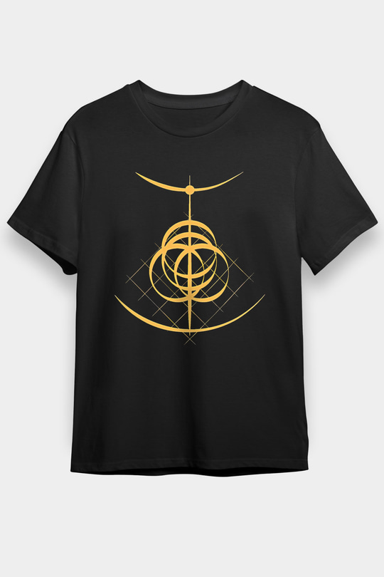 Elden Ring Baskılı Unisex Siyah Tişört - Tshirt