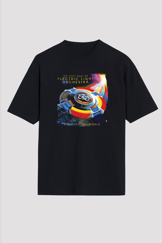 Electric Light Orchestra Baskılı Unisex Siyah Oversize Tişört
