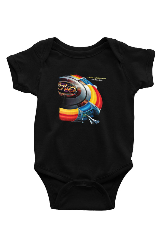 Electric Light Orchestra Baskılı Unisex Siyah Bebek Body - Zıbın