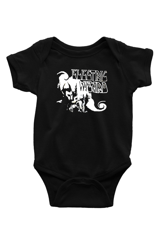 Electric Wizard Baskılı Unisex Siyah Bebek Body - Zıbın