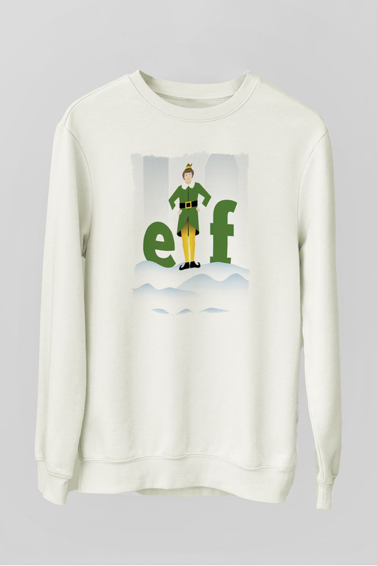 Elf Beyaz Unisex Sweatshirt