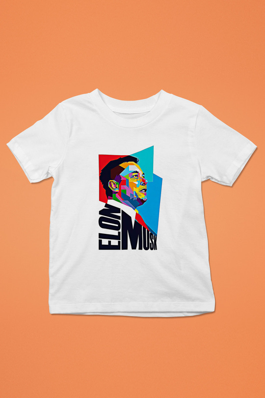Elon Musk Baskılı Beyaz Unisex Beyaz Çocuk Tişört - Tshirt