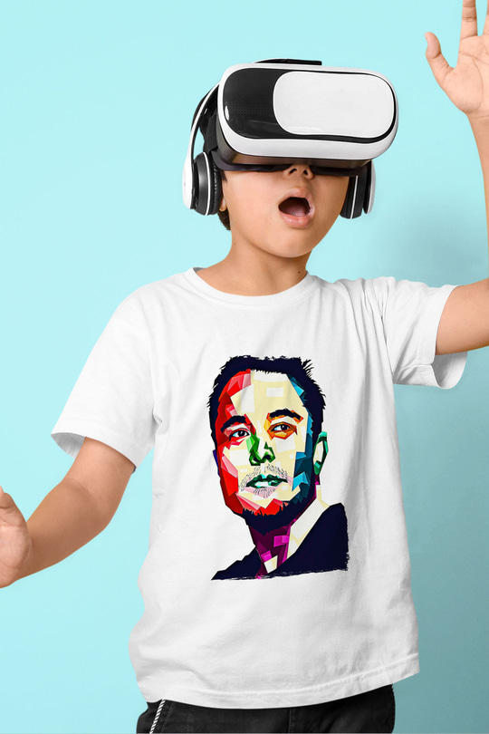 Elon Musk Baskılı Beyaz Unisex Beyaz Çocuk Tişört - Tshirt