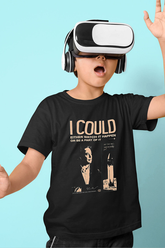 Elon Musk Baskılı Unisex Siyah Çocuk Tişört - Tshirt
