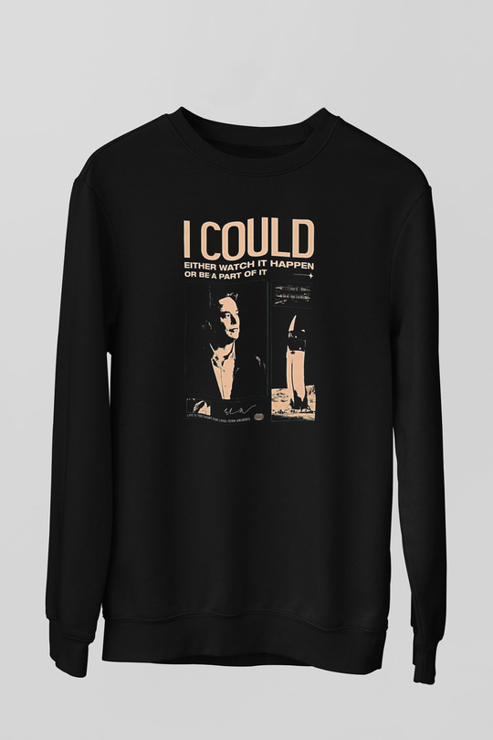 Elon Musk Baskılı Unisex Siyah Sweatshirt