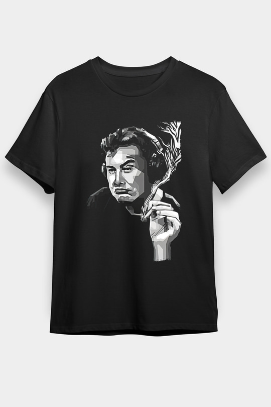 Elon Musk Baskılı Unisex Siyah Tişört - Tshirt