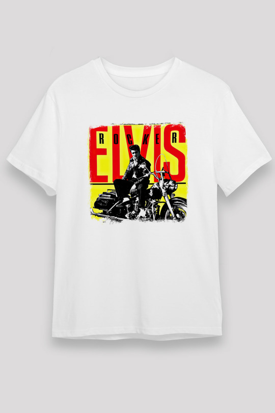 Elvis Presley Baskılı Unisex Beyaz Tişört