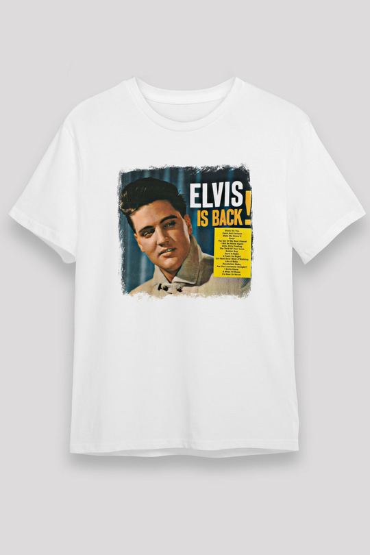 Elvis Presley Baskılı Unisex Beyaz Tişört