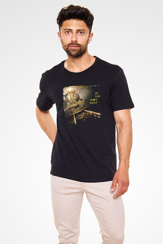 Emerson,Lake and Palmer Baskılı Unisex Siyah Tişört