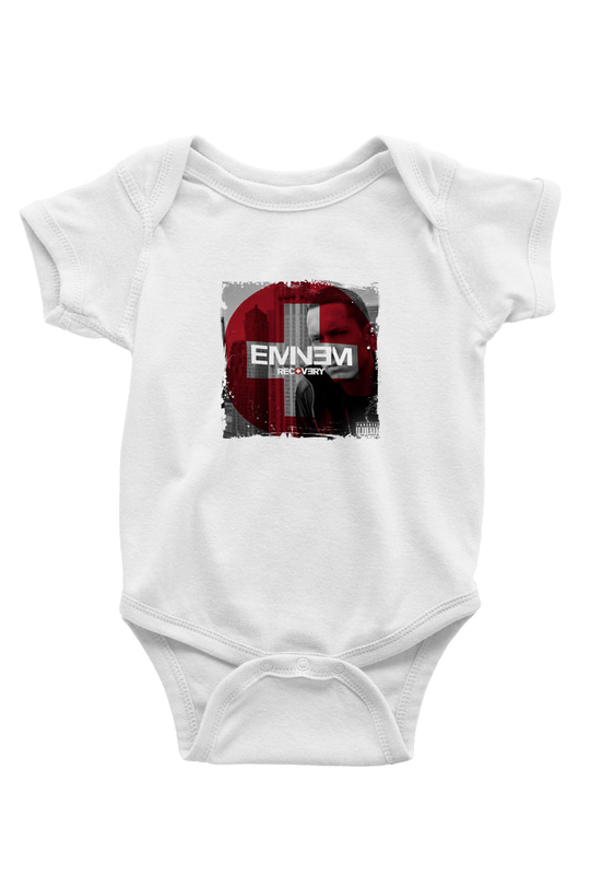 Eminem Baskılı Unisex Beyaz Bebek Body - Zıbın