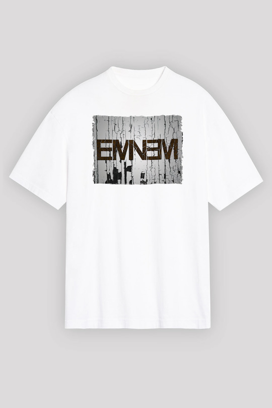 Eminem Beyaz Oversize Tişört Oversize T-shirt - TişörtFabrikası