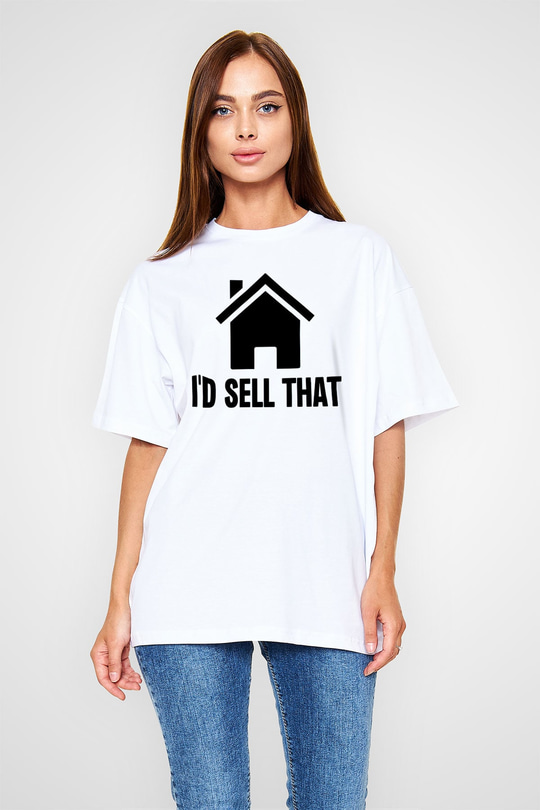 Emlakçı Beyaz Oversize Tişört Oversize T-shirt - TişörtFabrikası