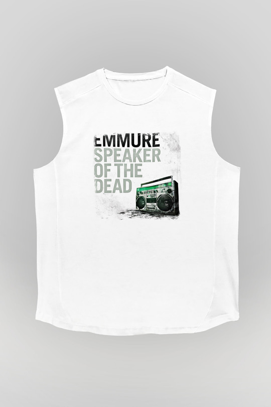 Emmure Baskılı Unisex Beyaz Kolsuz Tişört