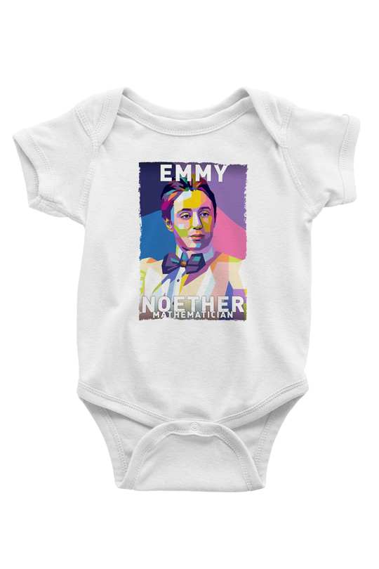 Emmy Noether Baskılı Beyaz Bebek Body - Zıbın