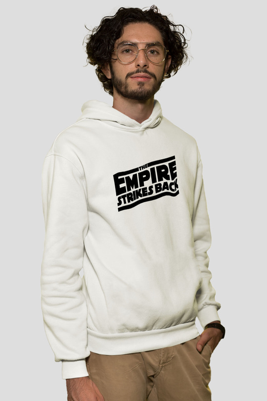 Empire Strikes Back Beyaz Unisex Kapşonlu Sweatshirt