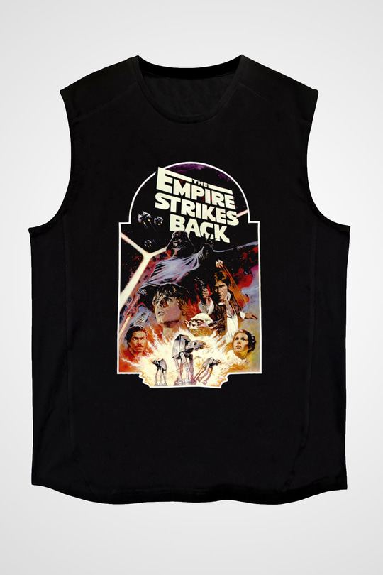 Empire Strikes Back Siyah Unisex  Kolsuz Tişört