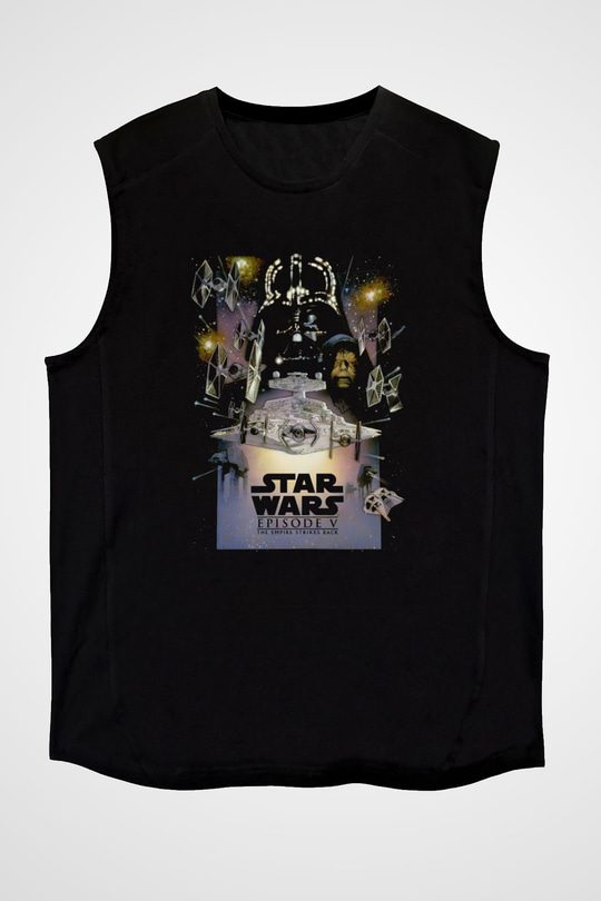 Empire Strikes Back Siyah Unisex  Kolsuz Tişört