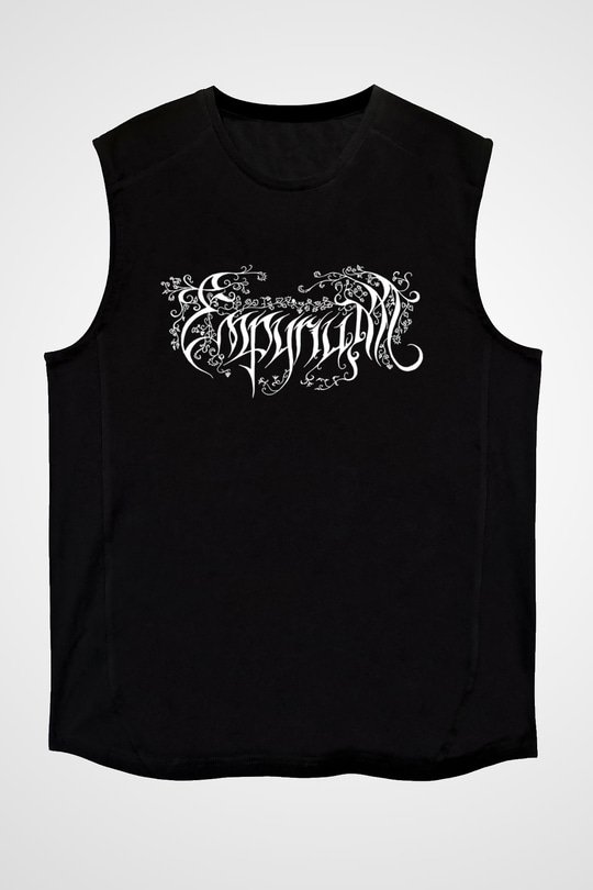 Empyrium Baskılı Unisex Siyah Kolsuz Tişört - Tshirt