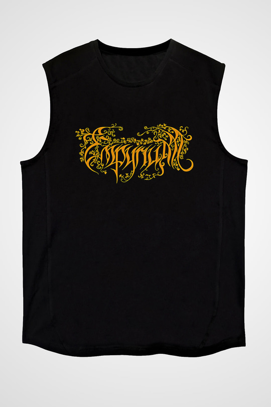 Empyrium Baskılı Unisex Siyah Kolsuz Tişört - Tshirt