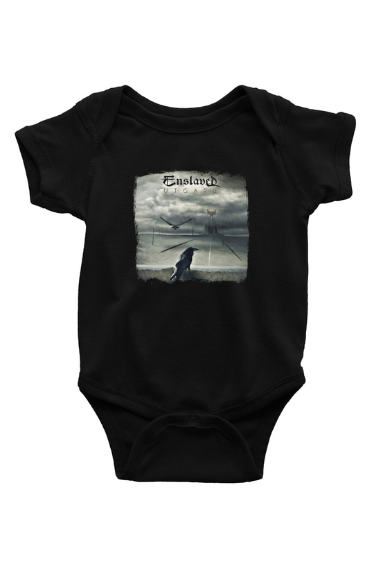 Enslaved Baskılı Unisex Siyah Bebek Body - Zıbın