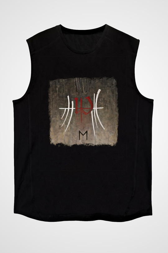 Enslaved Baskılı Unisex Siyah Kolsuz Tişört