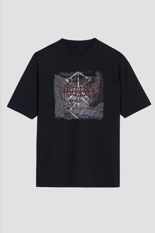 Enslaved Baskılı Unisex Siyah Oversize Tişört