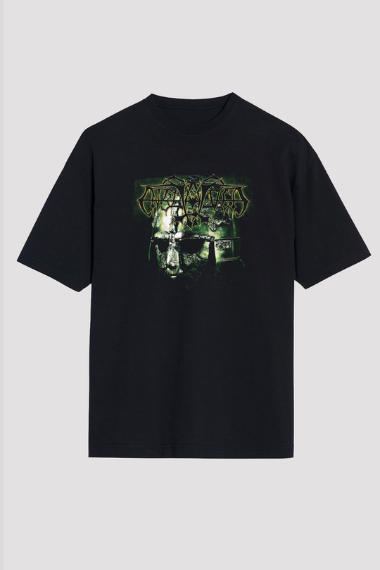 Enslaved Baskılı Unisex Siyah Oversize Tişört