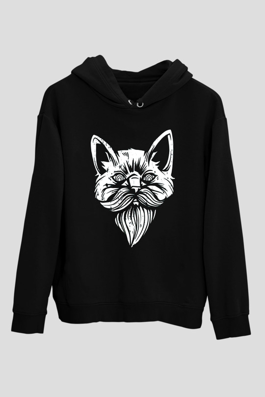 Entellektüel KediSiyah  Unisex Hoodie