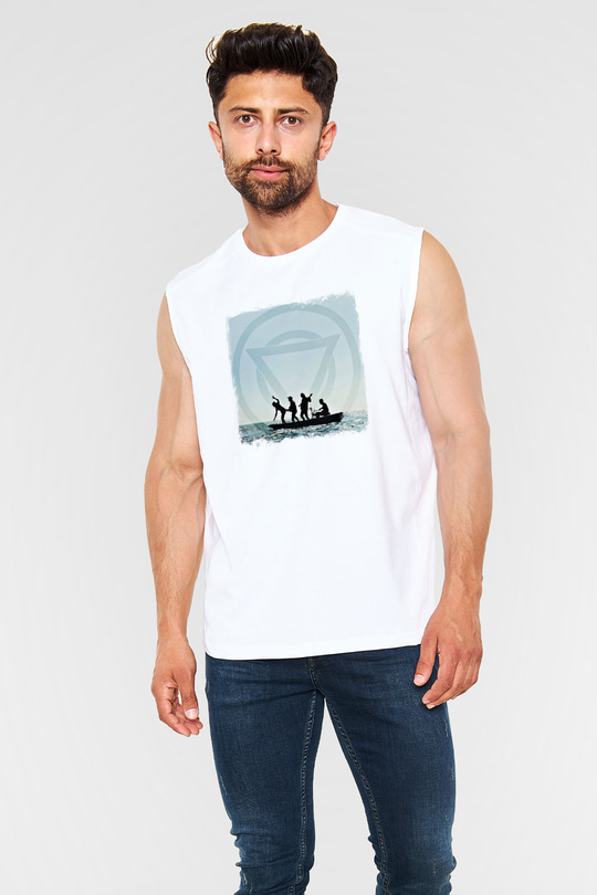 Enter Shikari Baskılı Unisex Beyaz Kolsuz Tişört