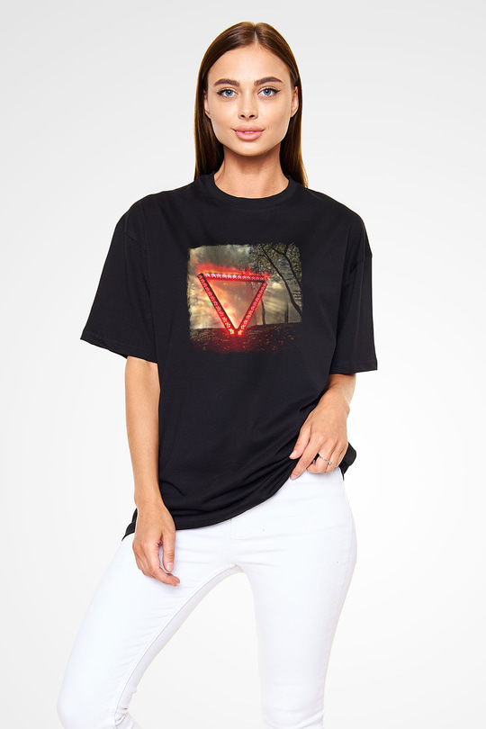 Enter Shikari Baskılı Unisex Siyah Oversize Tişört