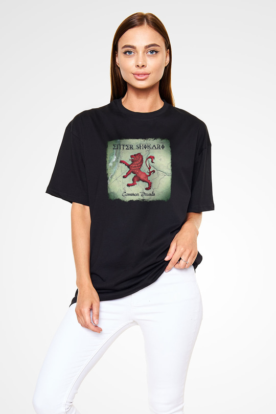 Enter Shikari Baskılı Unisex Siyah Oversize Tişört