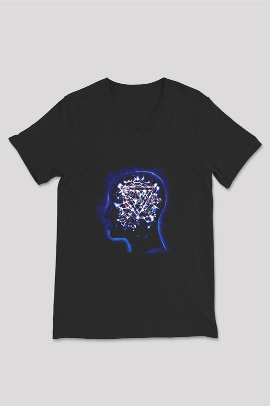 Enter Shikari Baskılı Unisex Siyah V Yaka Tişört