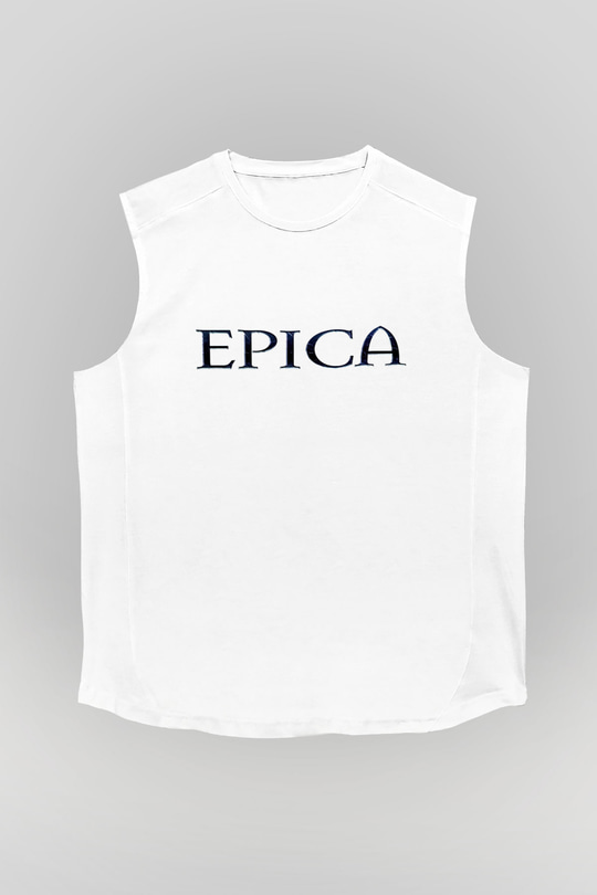 Epica Beyaz Unisex Kolsuz Tişört