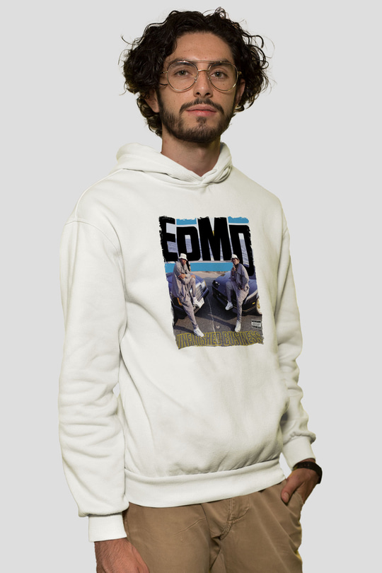 EPMD Beyaz Unisex Kapüşonlu Sweatshirt