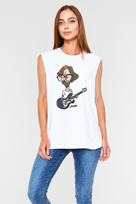 Eric Clapton Beyaz Unisex Kolsuz Tişört
