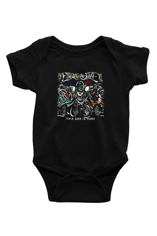 Escape The Fate Baskılı Unisex Siyah Bebek Body - Zıbın