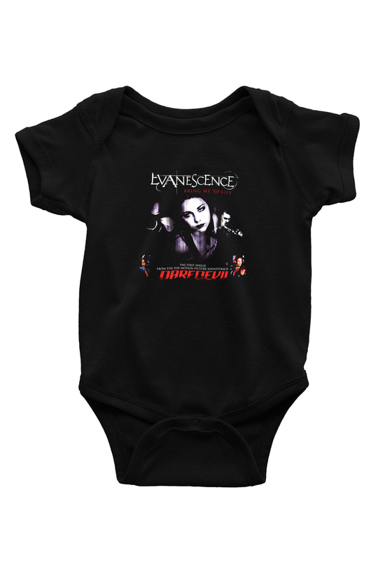 Evanescence Baskılı Unisex Siyah Bebek Body - Zıbın